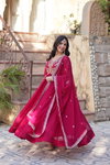 KA 1147 Faux Blooming Embroidery Work Gown With Dupatta Wholesale Online